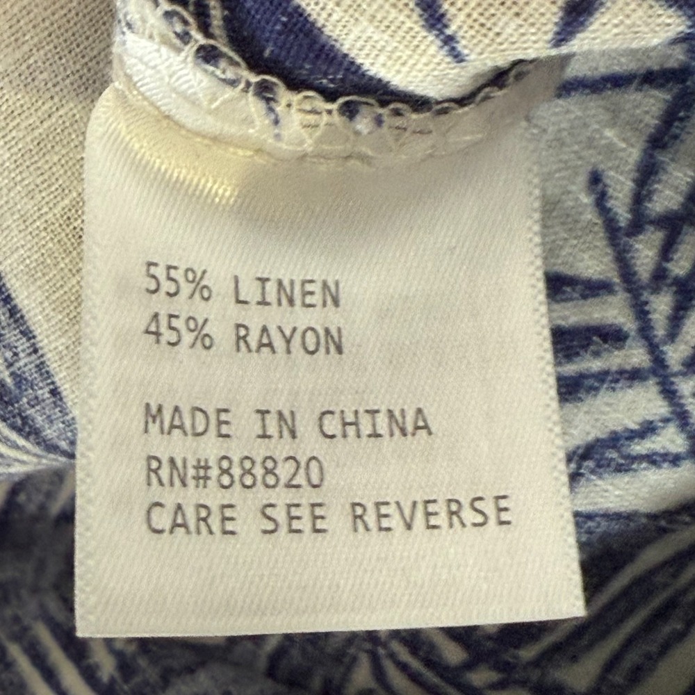Panama Jack Women Wide Leg Pants Linen Blend Small‎ Navy Blue White Sm 26x26 in - Picture 4 of 7